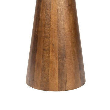 Kaito 18" Rustic Minimalist Marble/Wood Accent Table